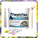 Reifenmontagepaste weiß  + Pinsel + Schaber + 3 Stück Kreiden